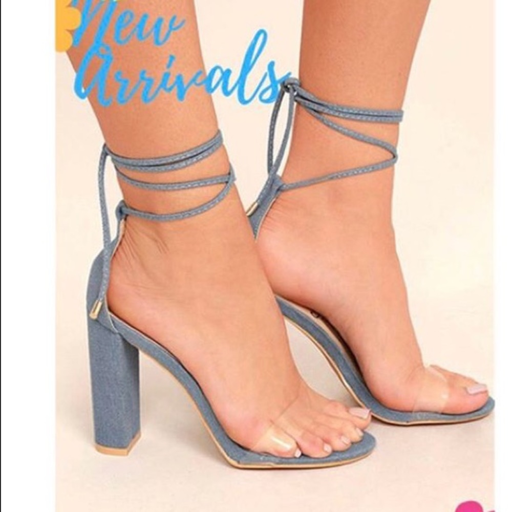 Brand new denim heels ref revolve